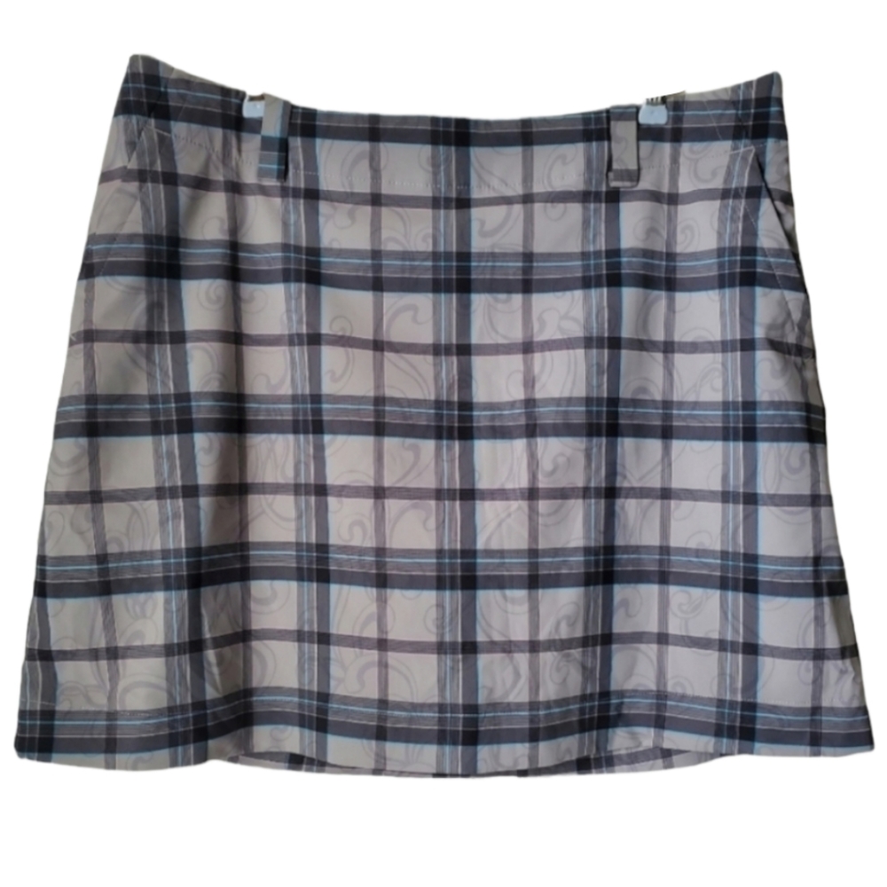 Nike Golf Dri-Fit gray plaid skort Size 14